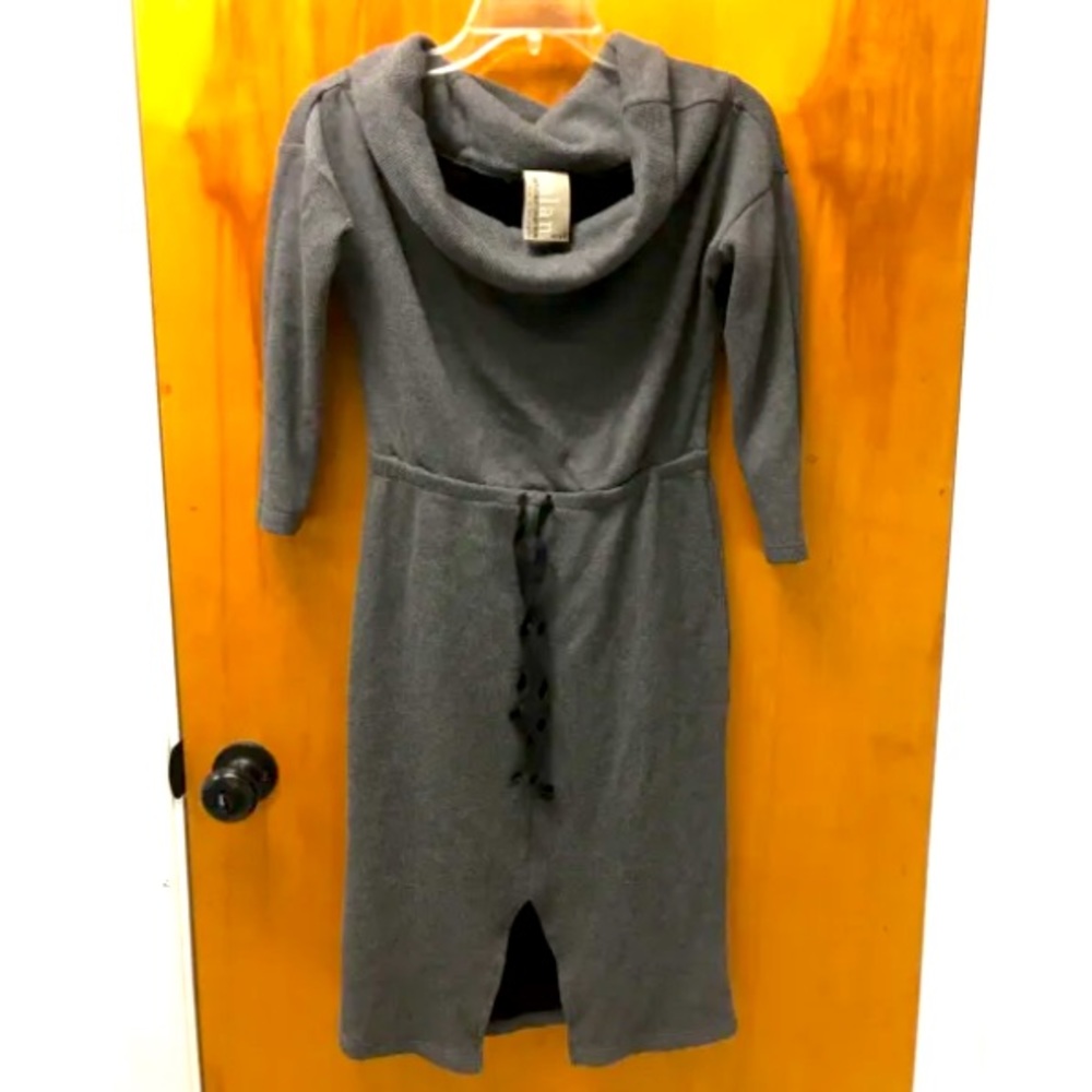 Anthropologie Dolan Gray Sweater dress Cowl Neck Drawstring Waist Sz PS